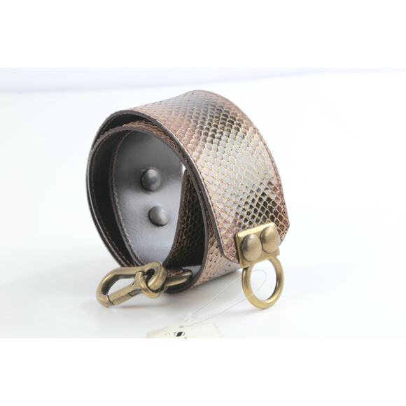 Vintage Snake Print Leather Wide Waist Belt Size L Textured Statement Italy main image 4
